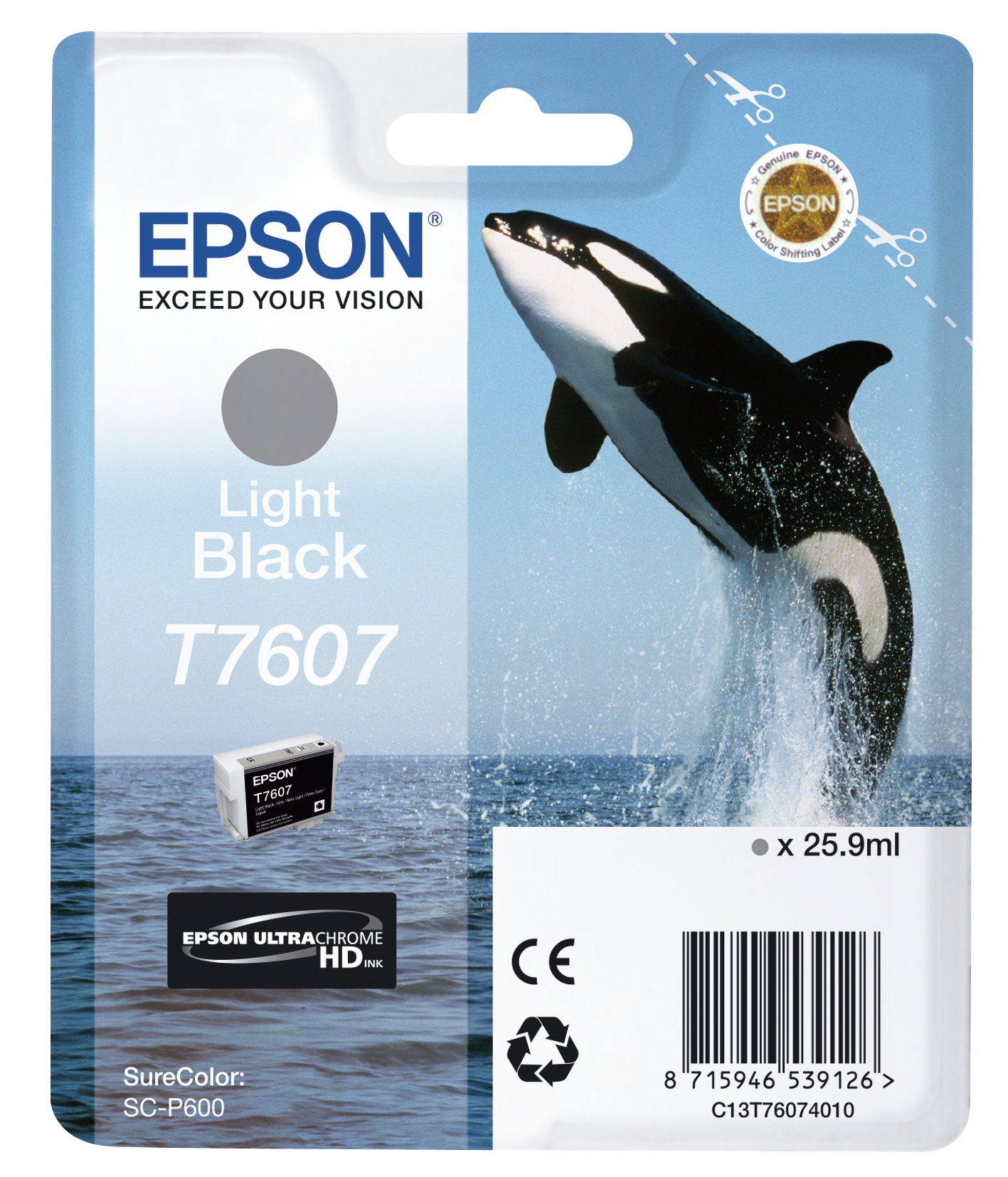 24706776_1029871116 Epson C13T76074010/T7607 Ink cartridge gray, 1.000 pages 25,9ml for Epson SC-P 600