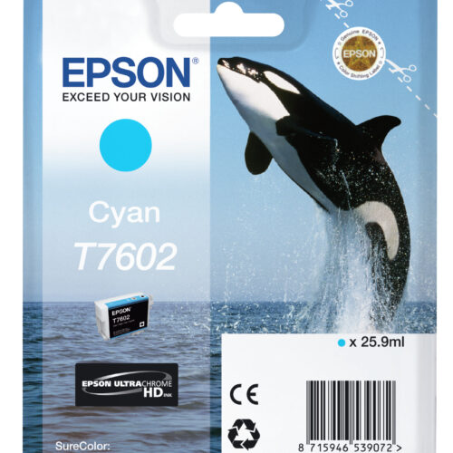 Epson C13T76024010/T7602 Ink cartridge cyan, 2.200 pages 25,9ml for Epson SC-P 600