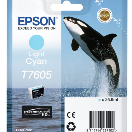 Epson C13T76054010/T7605 Ink cartridge light cyan, 2.400 pages 25,9ml for Epson SC-P 600