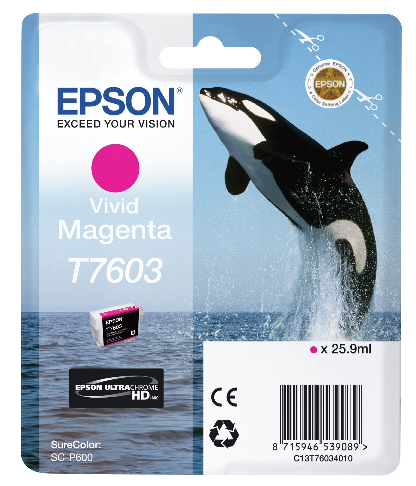 24706780_8569100721 Epson C13T76034010/T7603 Ink cartridge magenta, 1.400 pages 25,9ml for Epson SC-P 600