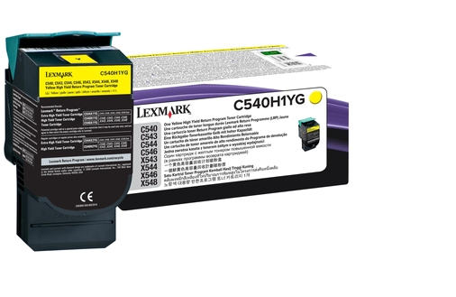Lexmark C540H1YG Toner yellow return program, 2.000 pages ISO/IEC 19798 for Lexmark C 540/544/546
