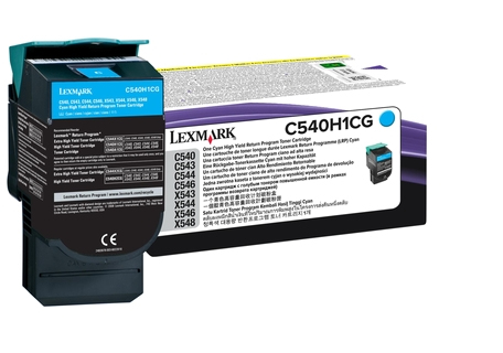 Lexmark C540H1CG Toner cyan return program, 2.000 pages ISO/IEC 19798 for Lexmark C 540/544/546