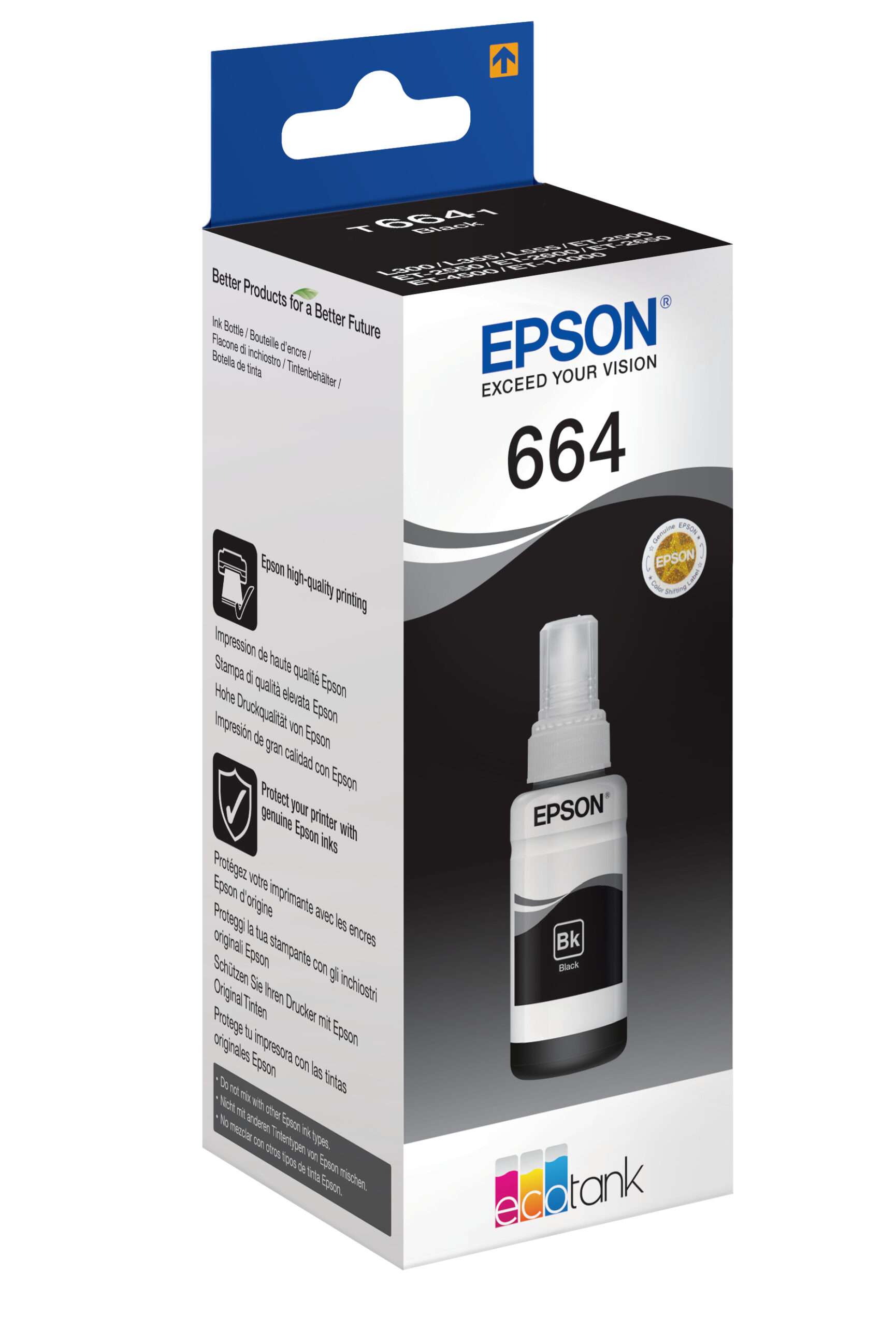 Epson C13T664140/664 Ink bottle black, 4.000 pages 70ml for Epson L 300