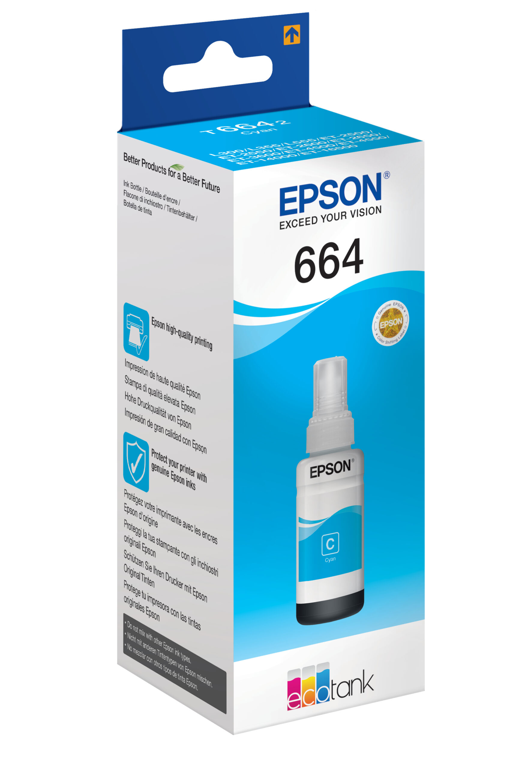 Epson C13T664240/664 Ink bottle cyan, 6.500 pages 70ml for Epson L 300/655