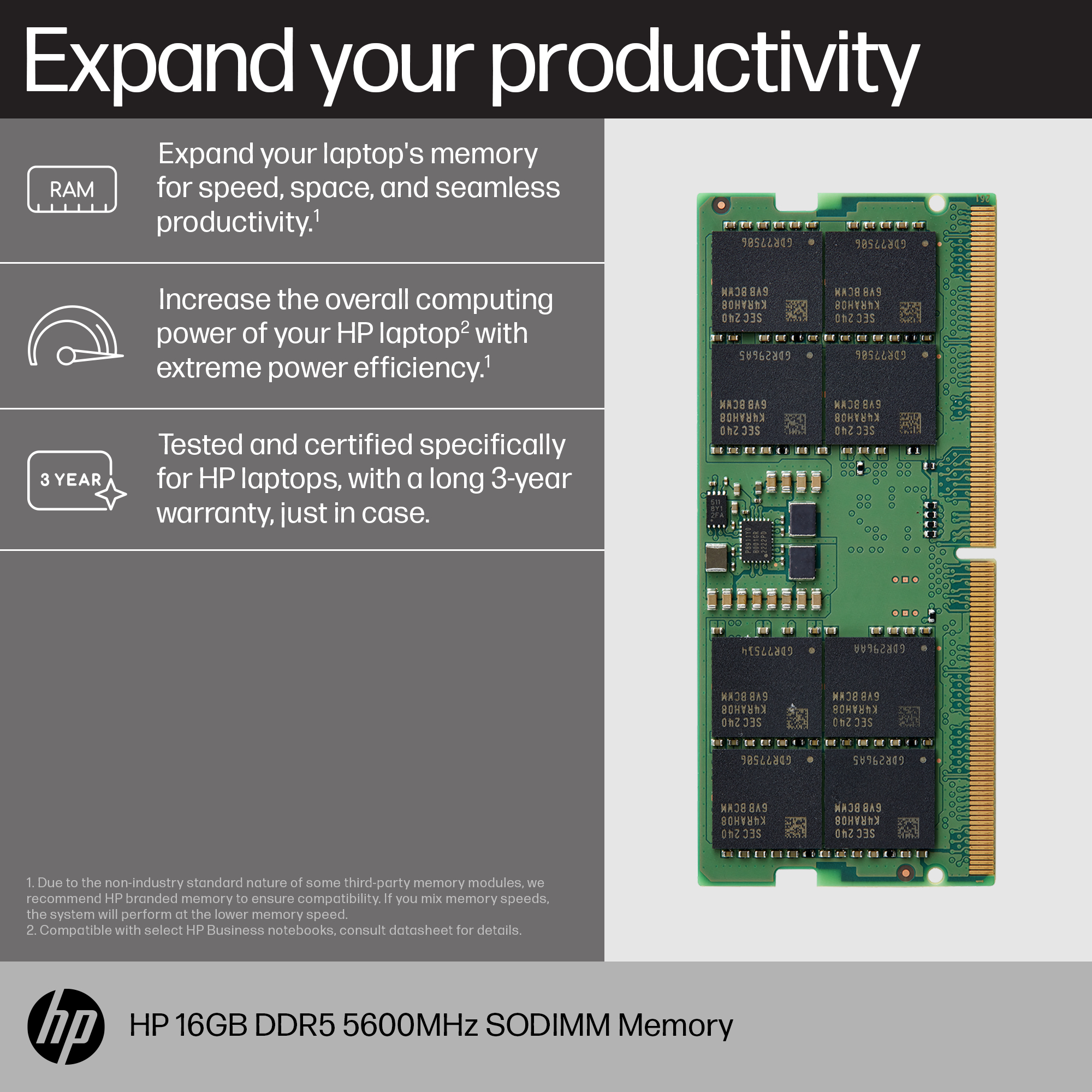263f587f9efe45627cb31f13738a686bb71db519 HP 16GB DDR5 5600MHz SODIMM Memory