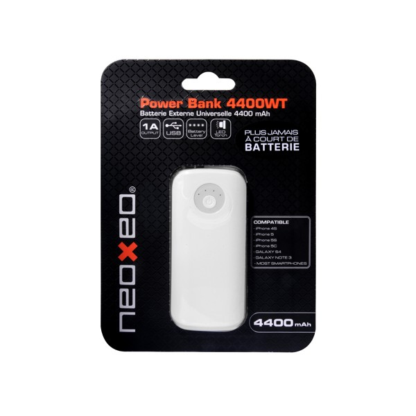 27311762_4131065503 Neoxeo X370H37012 power bank Lithium-Ion (Li-Ion) 4400 mAh White