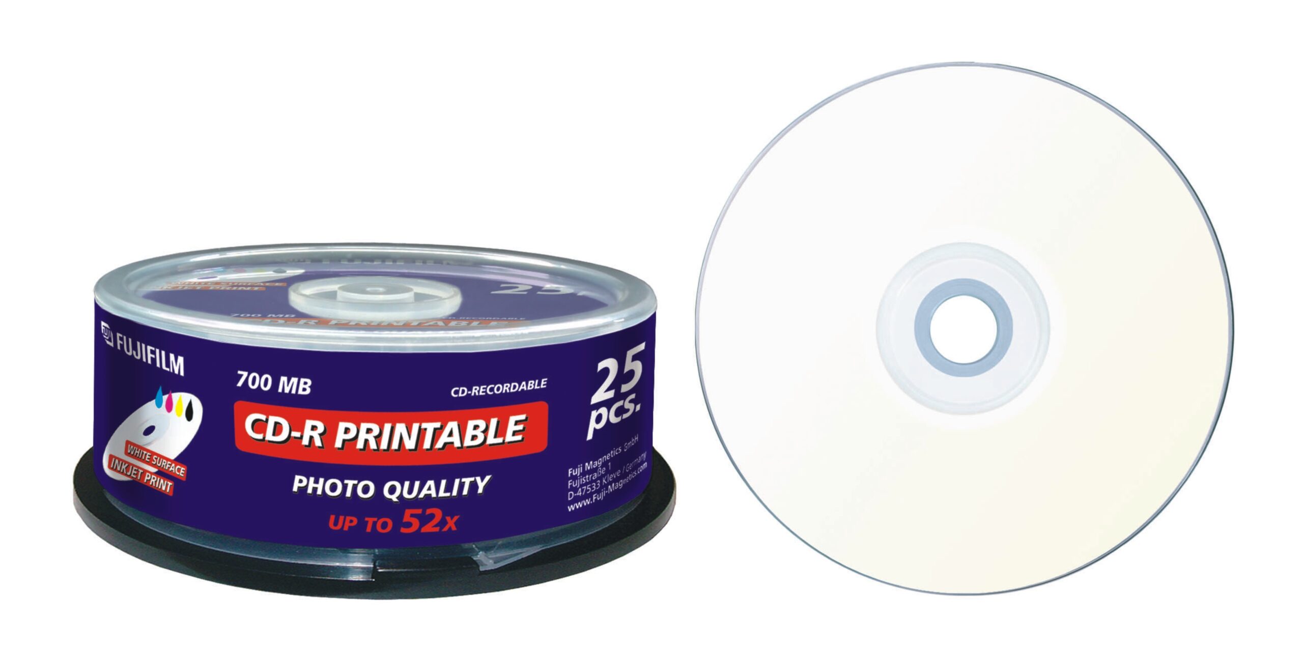 Fujifilm CD-R printable 700MB inkjet consumer 25-spindle 25 pc(s)