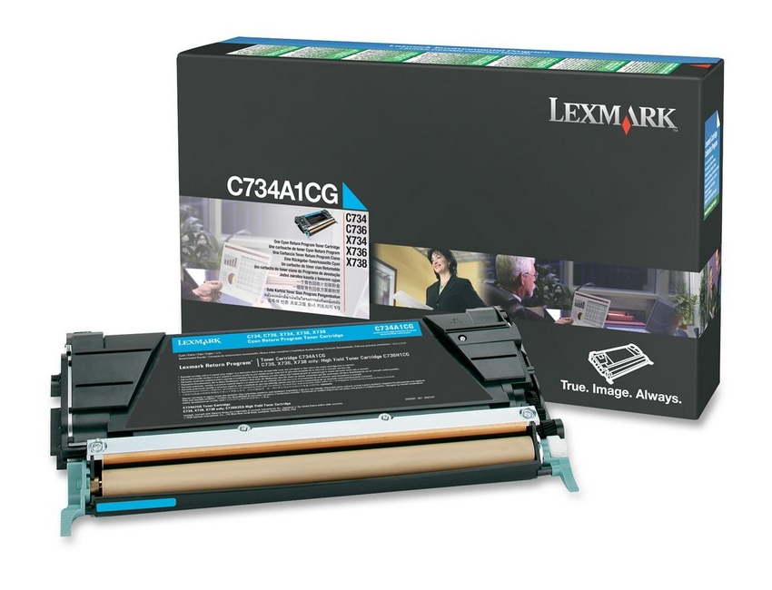 2805720_4352 Lexmark C734A1CG Toner-kit cyan return program, 6.000 pages ISO/IEC 19752 for Lexmark C 734/736