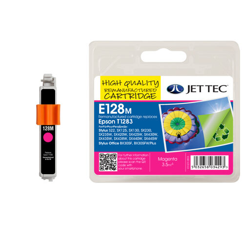 Jet Tec E128M ink cartridge 1 pc(s) Standard Yield Magenta