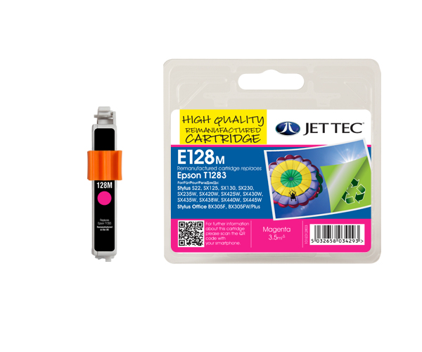 Jet Tec E128M ink cartridge 1 pc(s) Standard Yield Magenta
