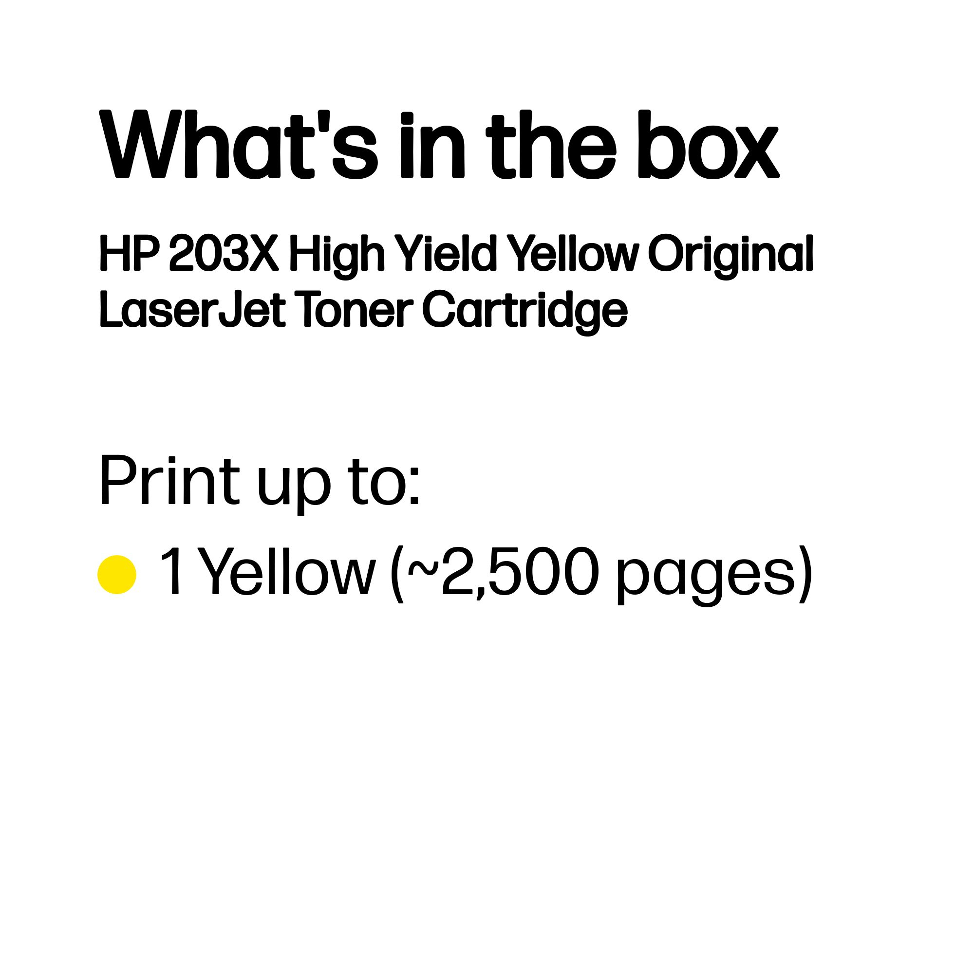 HP CF542X/203X Toner cartridge yellow high-capacity, 2.500 pages ISO/IEC 19798 for HP Pro M 254