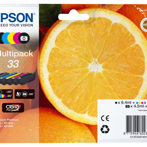 29280348_9963970061 Epson C13T33374011/33 Ink cartridge multi pack Bk,C,M,Y,PBK EasyMail 6,4ml+4x4,5ml Pack=5 for Epson XP 530