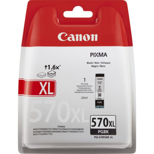 Canon 0318C008/PGI-570PGBKXL Ink cartridge black high-capacity pigmented Blister 22ml for Canon Pixma MG 5750/7750