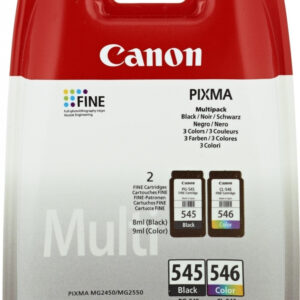 Canon 8286B007/PG-545XL+CL-546XL Printhead cartridge multi pack black + color high-capacity 15ml + 13ml Pack=2 for Canon Pixma MG 2450