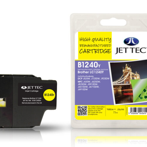 Jet Tec 101B124004 ink cartridge Standard Yield Yellow