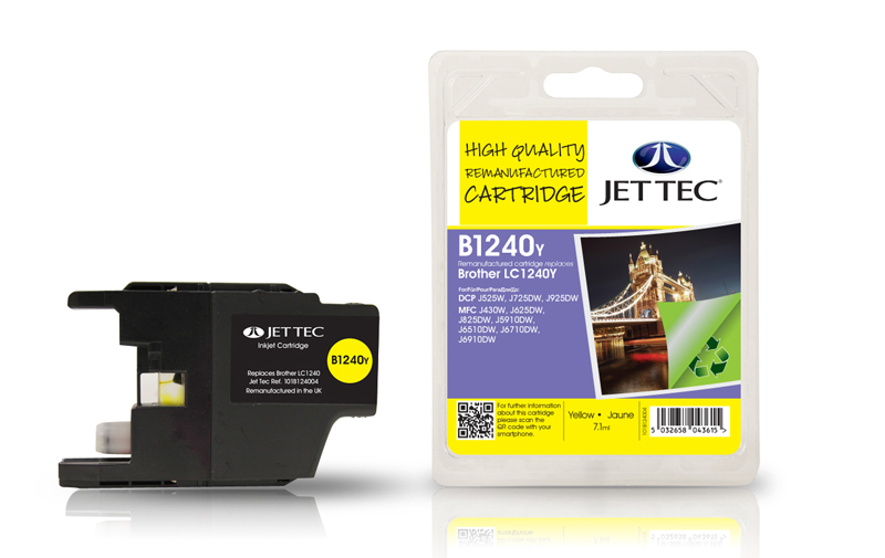 Jet Tec 101B124004 ink cartridge Standard Yield Yellow