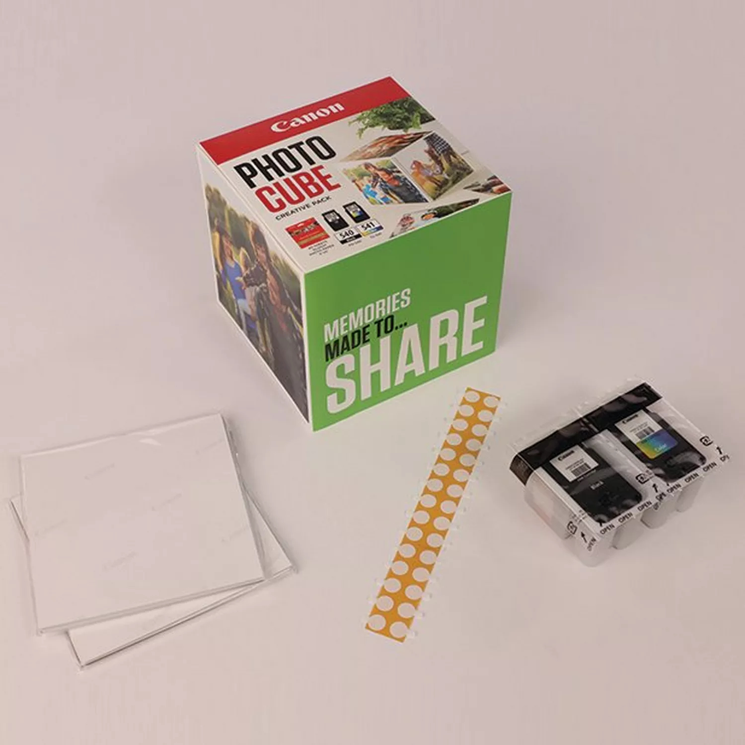 Canon 5225B019/PG-540+CL-541 Printhead cartridge multi pack black / color Cube white green + Photopaper PP-201 13x13cm 40 sheet 180pg+180pg Pack=2 for Canon Pixma MG 2150/MX 370