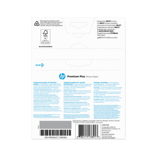 HP CR676A Photopaper Premium Plus 13x18cm 20 sheet 13x18cm 300g/m² for InkJet