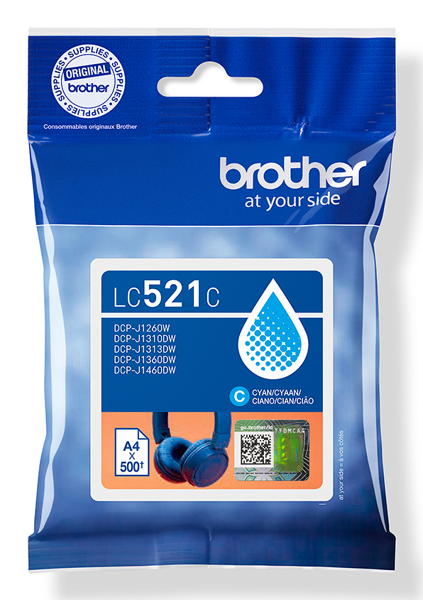 2be4ca09df4e5c8dc4cf4d0232c51029c4a27eaa Brother LC-521C Ink cartridge cyan, 500 pages ISO/IEC 19752 for Brother DCP-J 1260