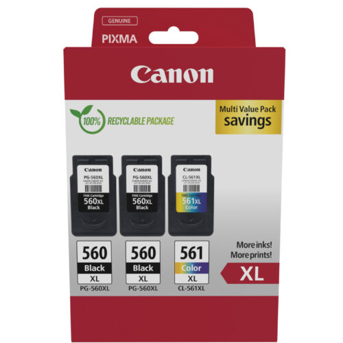 Canon 3712C009/PG-560XL+CL-561XL Printhead cartridge multi pack 2x black +1x color 2x14,3ml + 1x12,2ml Pack=3 for Canon Pixma TS 5350