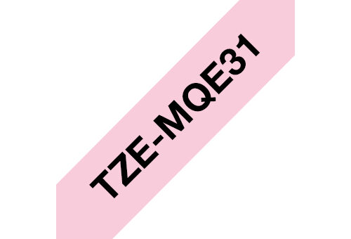 Brother TZE-MQE31 DirectLabel black on Pastell pink Laminat 12mm x 4m for Brother P-Touch TZ 3.5-36mm/6-12mm/6-18mm/6-24mm/6-36mm