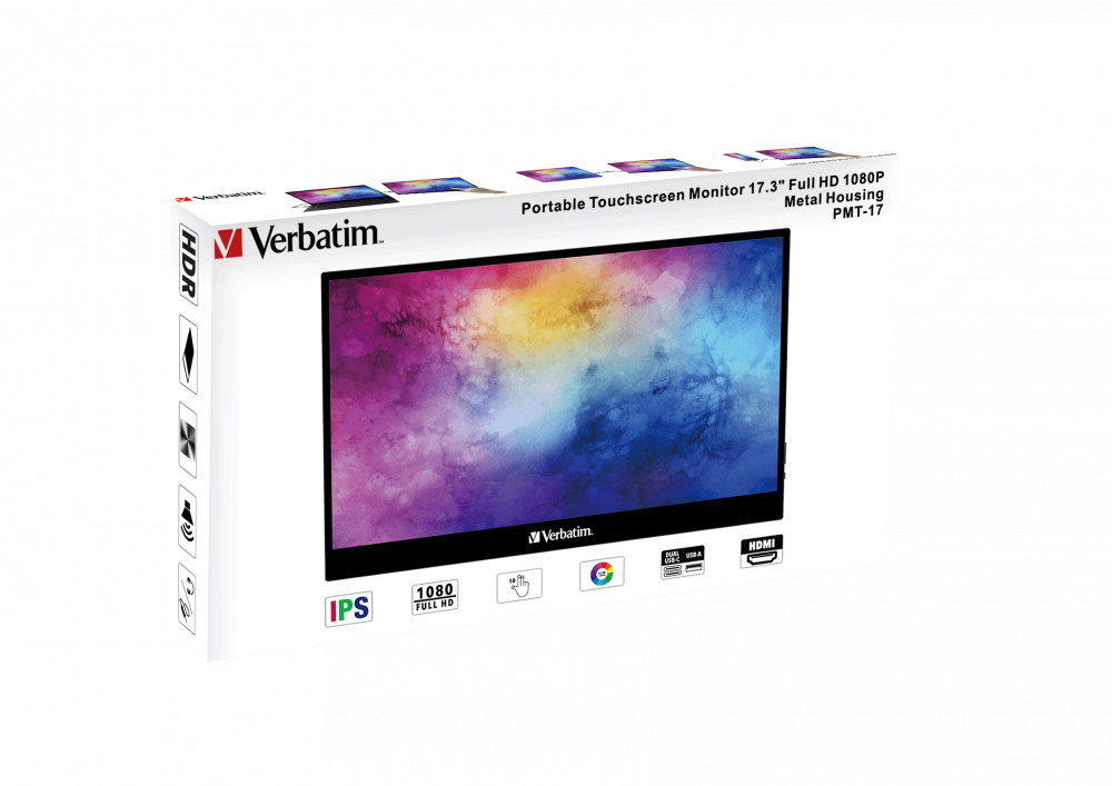 2fbfb2081004a28b4bd86a2c1c8172ad Verbatim 49593 computer monitor 43.9 cm (17.3") 1920 x 1080 pixels Full HD LCD Touchscreen Black