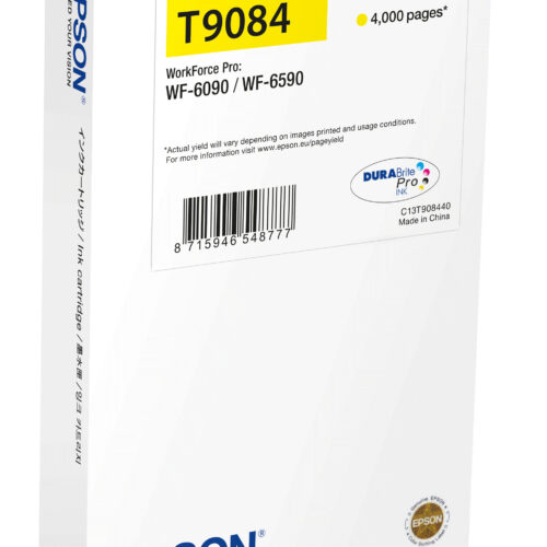 Epson C13T90844N/T9084 Ink cartridge yellow XL, 4.000 pages ISO/IEC 24711 39ml for Epson WF 6090