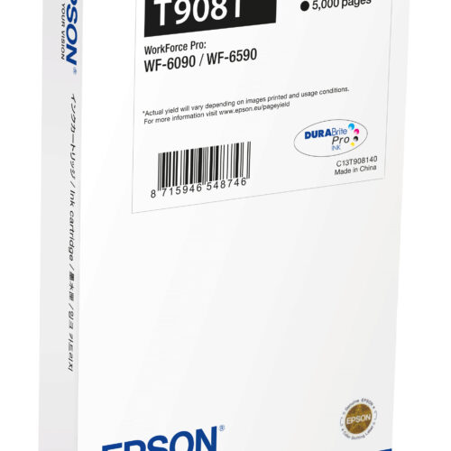 Epson C13T908140/T9081 Ink cartridge black XL, 5.000 pages 100ml for Epson WF 6090