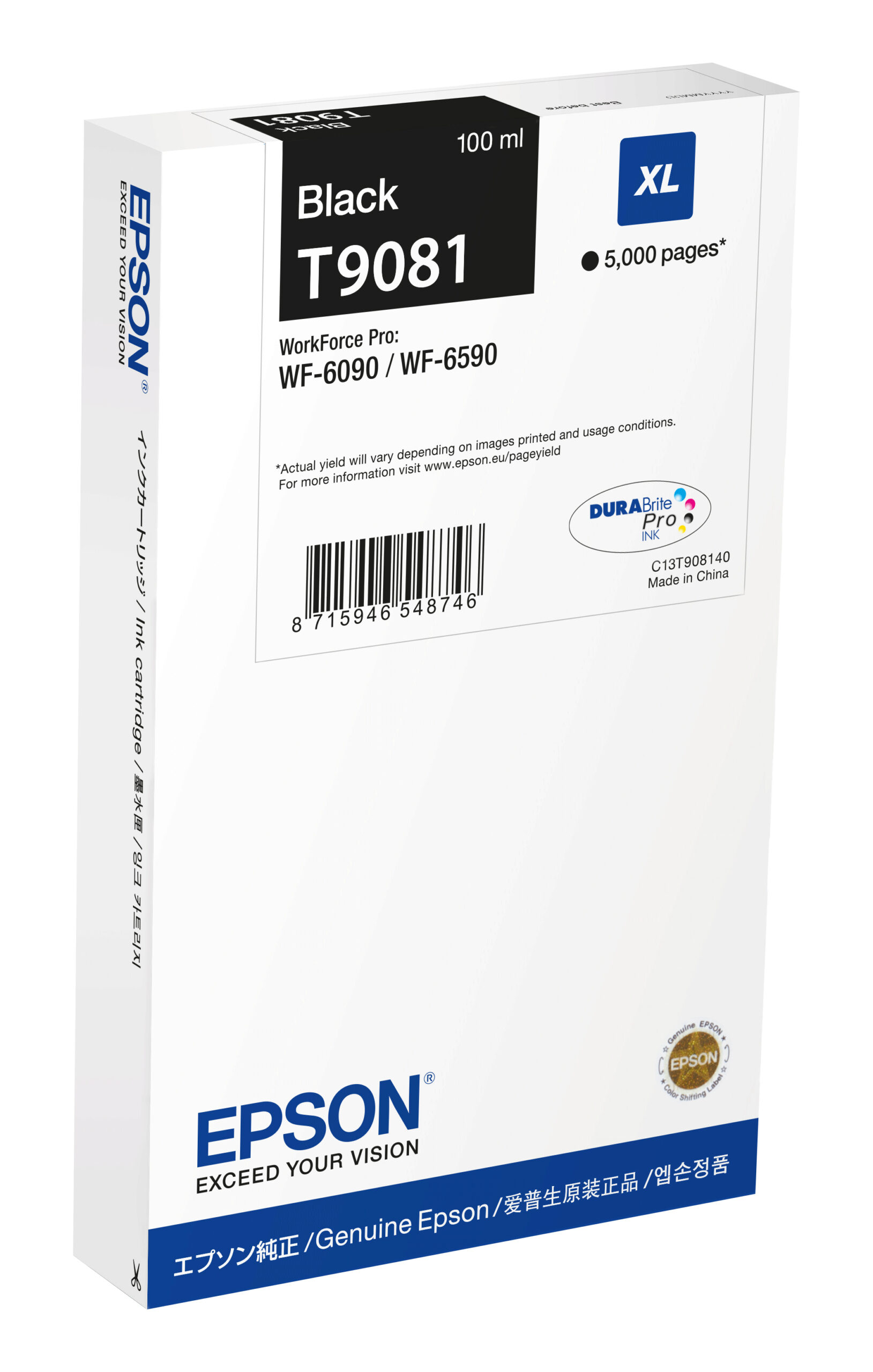 30014278_2830103208 Epson C13T908140/T9081 Ink cartridge black XL, 5.000 pages 100ml for Epson WF 6090