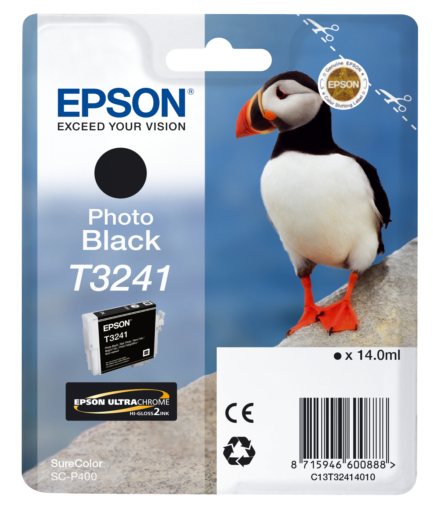 30153143_4243132235 Epson C13T32414010/T3241 Ink cartridge black, 4.200 pages 14ml for Epson SC-P 400