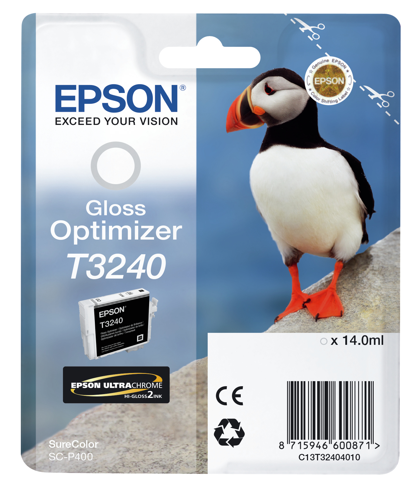 Epson C13T32404010/T3240 Ink cartridge Gloss-Optimizer, 3.350 pages 14ml for Epson SC-P 400