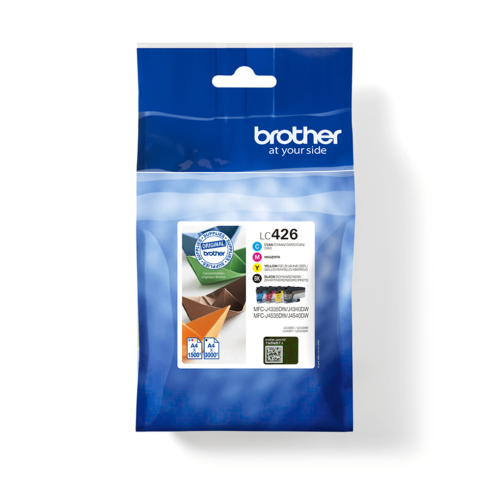 Brother LC-424VAL Ink cartridge multi pack Bk,C,M,Y, 4x750 pages ISO/IEC 19752 Pack=4 for Brother DCP-J 1200