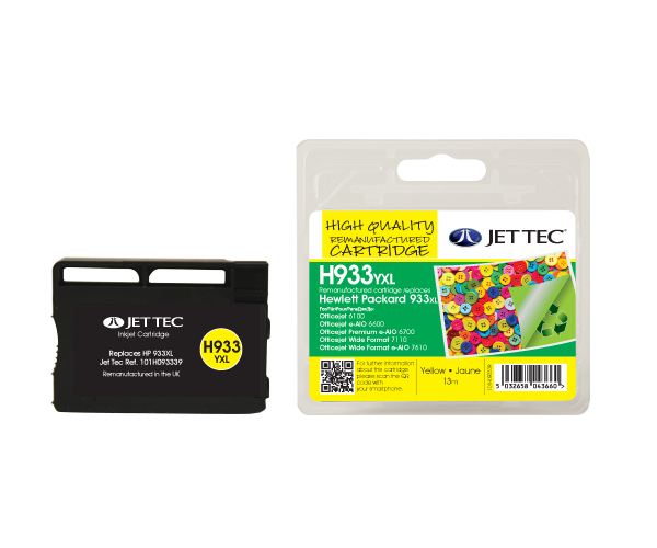 Jet Tec H933YXL ink cartridge 1 pc(s) Standard Yield Yellow