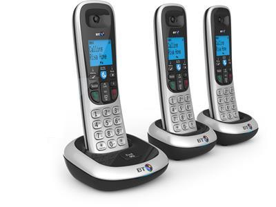 British Telecom BT 2200 Trio DECT telephone Caller ID Black, Silver