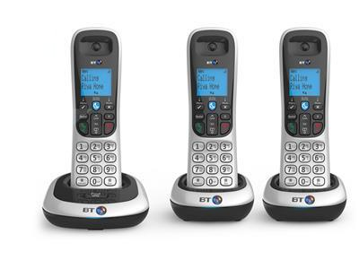 British Telecom BT 2200 Trio DECT telephone Caller ID Black, Silver