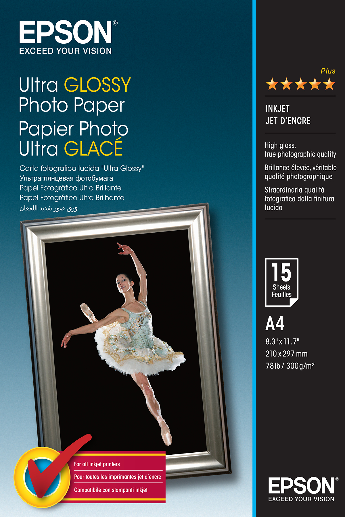 Epson C13S041927 Glossy-photopaper 15 sheet DIN A4 for InkJet