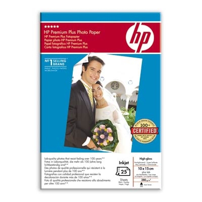 HP Q8027A High-glossy-photopaper Premium + 25 sheet 10x15 cm 280g/m² for InkJet