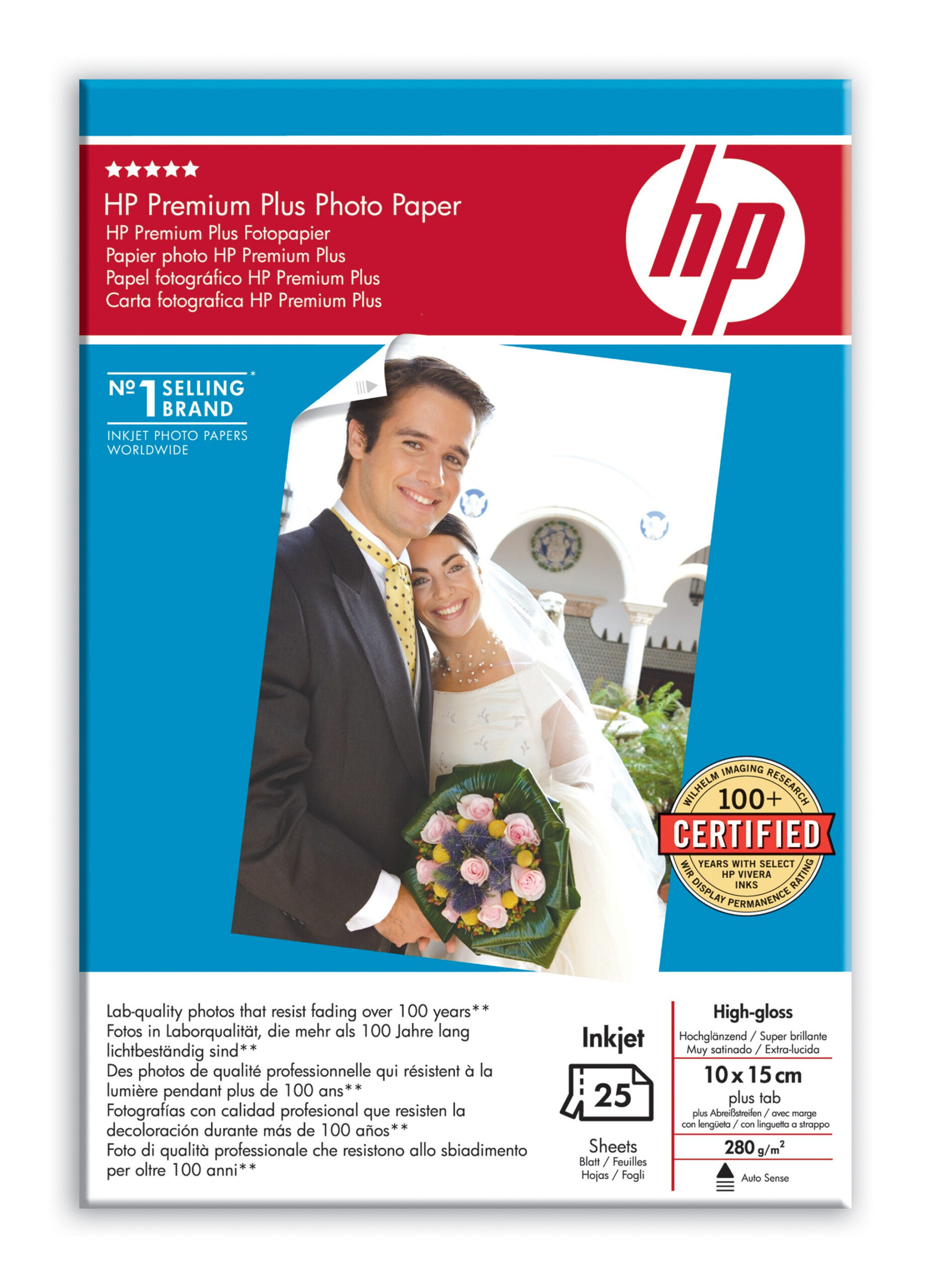 HP Q8027A High-glossy-photopaper Premium + 25 sheet 10x15 cm 280g/m² for InkJet