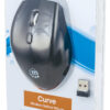 33095156_2262811544 Manhattan Curve Wireless Mouse, Black, Adjustable DPI (800, 1200 or 1600dpi), 2.4Ghz (up to 10m), USB, Optical, Five Button with Scroll Wheel, USB micro receiver, 2x AAA batteries (included), Full size, Low friction base, Three Year Warranty, Blister