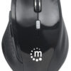 33095156_9567752654 Manhattan Curve Wireless Mouse, Black, Adjustable DPI (800, 1200 or 1600dpi), 2.4Ghz (up to 10m), USB, Optical, Five Button with Scroll Wheel, USB micro receiver, 2x AAA batteries (included), Full size, Low friction base, Three Year Warranty, Blister
