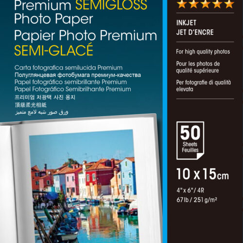 Epson C13S041765 Premium Semigloss Photo Paper 50 sheet 10x15 cm 251g/m² for InkJet