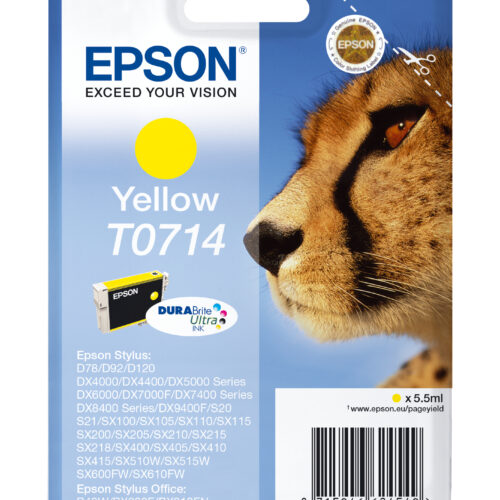 33622392_9839887832 Epson C13T07144012/T0714 Ink cartridge yellow, 415 pages ISO/IEC 19752 5,5ml for Epson Stylus BX 310/600/D 120/D 78/S 20