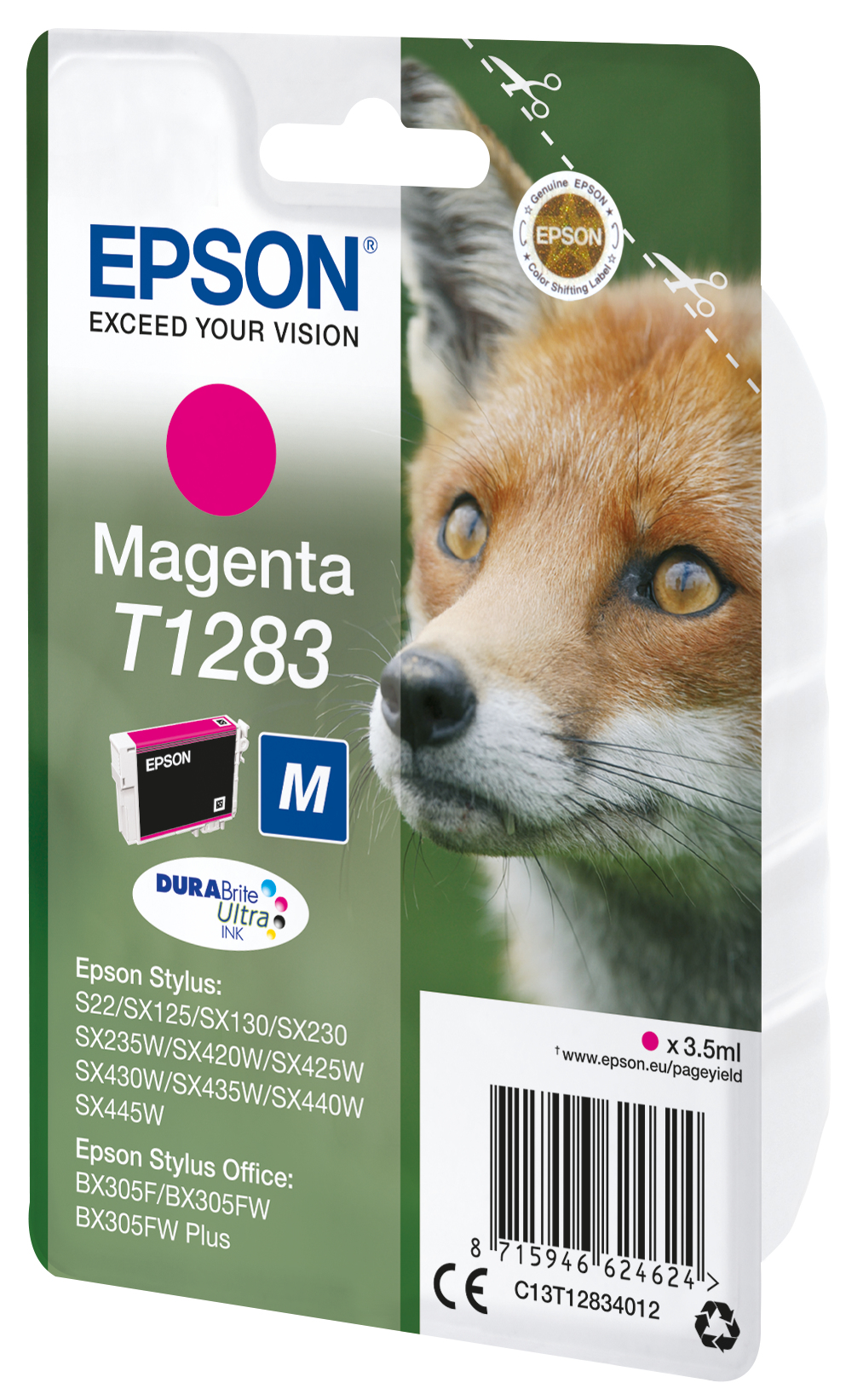 33622400_1452015460 Epson C13T12834012/T1283 Ink cartridge magenta, 140 pages 3,5ml for Epson Stylus S 22/SX 235 W/SX 420/SX 430 W