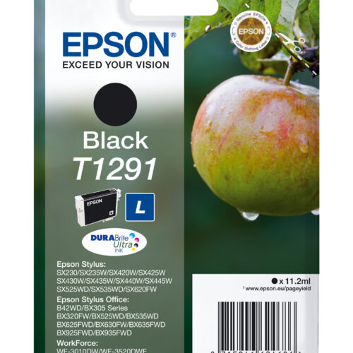 Epson C13T12914012/T1291 Ink cartridge black, 380 pages ISO/IEC 19752 11,2ml for Epson Stylus BX 320/SX 235 W/SX 420/SX 525/WF 3500