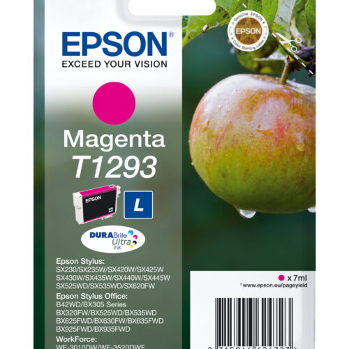 Epson C13T12934012/T1293 Ink cartridge magenta, 330 pages ISO/IEC 19752 7ml for Epson Stylus BX 320/SX 235 W/SX 420/SX 525/WF 3500