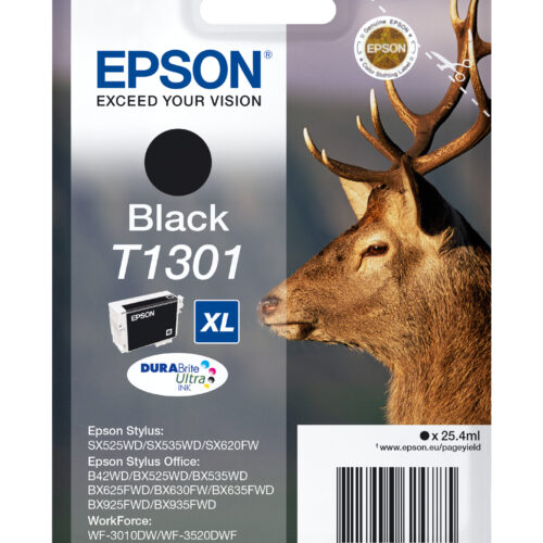 Epson C13T13014012/T1301 Ink cartridge black XL, 945 pages 25,4ml for Epson Stylus SX 525/WF 3500