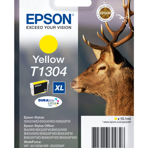 Epson C13T13044012/T1304 Ink cartridge yellow XL, 1.005 pages 10,1ml for Epson Stylus BX 320/SX 525/WF 3500