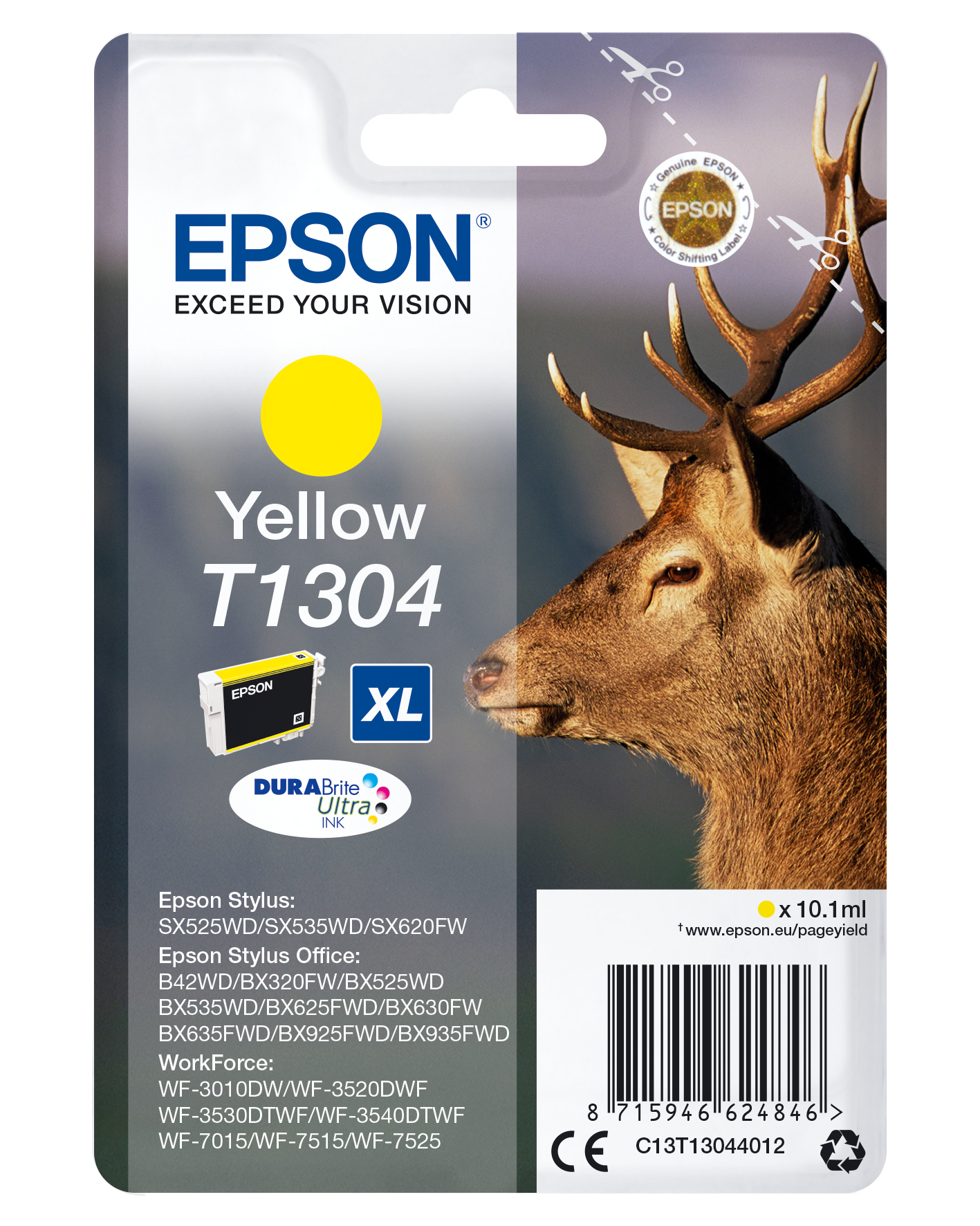 33622422_8422055724 Epson C13T13044012/T1304 Ink cartridge yellow XL, 1.005 pages 10,1ml for Epson Stylus BX 320/SX 525/WF 3500