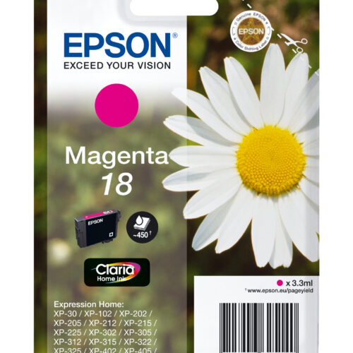 Epson C13T18034012/18 Ink cartridge magenta, 180 pages ISO/IEC 19752 3ml for Epson XP 30