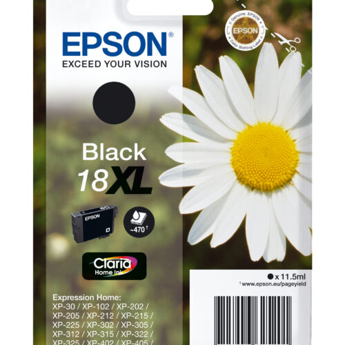 Epson C13T18114012/18XL Ink cartridge black high-capacity, 470 pages 11,5ml for Epson XP 30